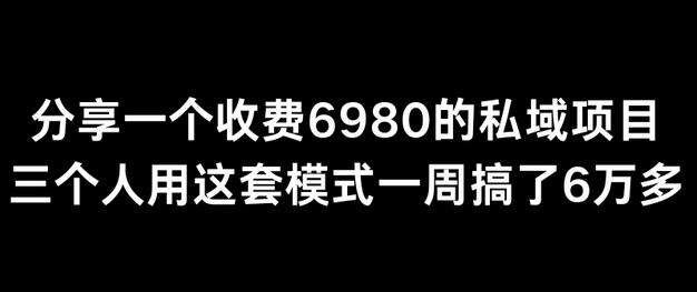 分享一个外面卖6980的私域项目三个人用这套模式一周搞了6万多-虫2小屋