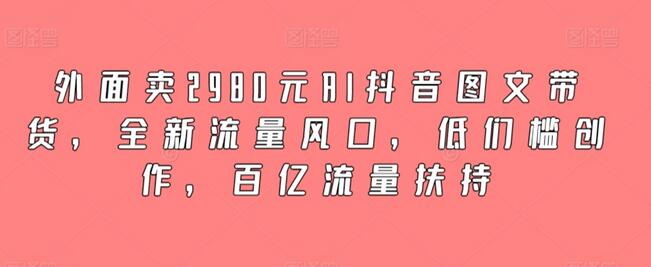 外面卖2980元AI抖音图文带货，全新流量风口，低们槛创作，百亿流量扶持-虫2小屋