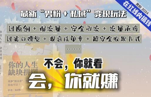 2024，“男粉+私域”还是最耐造、最赚、最轻松、最愉快的变现方式-虫2小屋