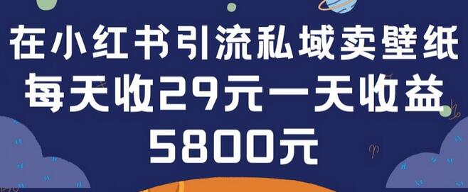 在小红书引流私域卖壁纸每张29元单日最高卖出200张(0-1搭建教程)-虫2小屋