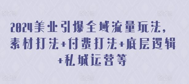 2024美业引爆全域流量玩法，素材打法 付费打法 底层逻辑 私城运营等-虫2小屋