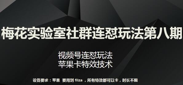 梅花实验室社群连怼玩法第八期，视频号连怼玩法 苹果卡特效技术-虫2站点