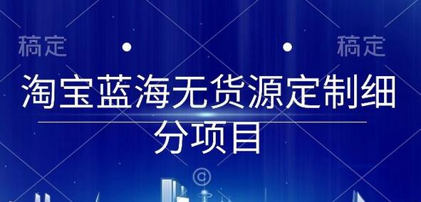 淘宝蓝海无货源定制细分项目，从0到起店实操全流程-虫2小屋