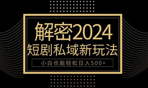 10分钟教会你2024玩转短剧私域变现，小白也能轻松日入500+-虫2小屋