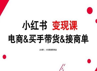 2024年最新小红书变现课，电商&买手带货&接商单，从0到1，小白高效轻创业-虫2小屋