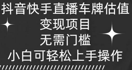 抖音快手直播车牌估值变现项目，无需门槛，小白可轻松上手操作-虫2小屋