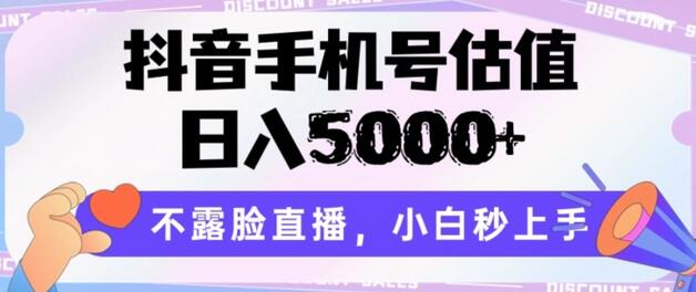 抖音手机号估值，日入5000+，不露脸直播，小白秒上手-虫2小屋