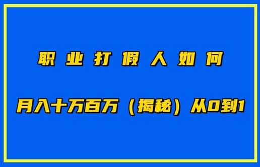 职业打JIA人如何月入10万百万，从0到1【仅揭秘】-虫2小屋