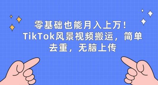 零基础也能月入上w，TikTok风景视频搬运，简单去重，无脑上传-虫2小屋