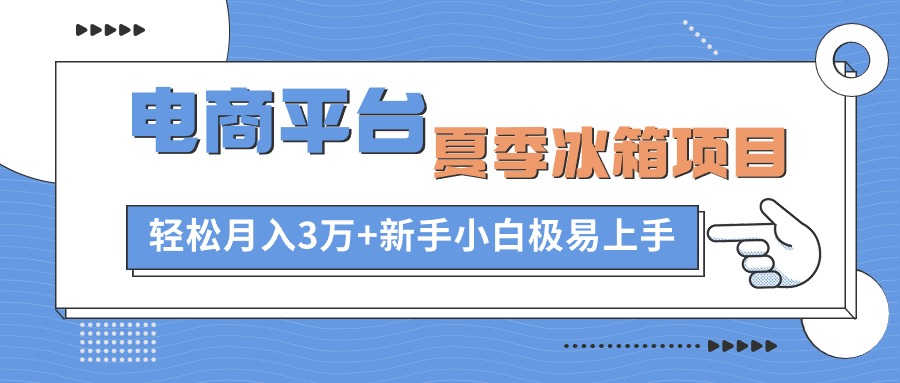 （10934期）电商平台夏季冰箱项目，轻松月入3万+，新手小白极易上手-虫2小屋