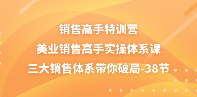 （10939期）销售-高手特训营，美业-销售高手实操体系课，三大销售体系带你破局-38节-虫2小屋