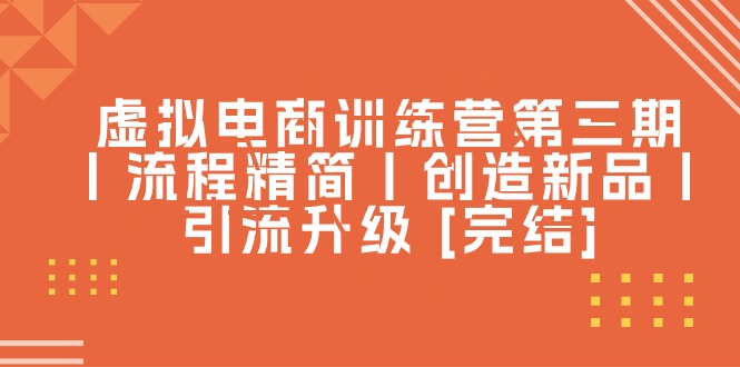 （10960期）虚拟电商训练营第三期丨流程精简丨创造新品丨引流升级 [完结]-虫2小屋