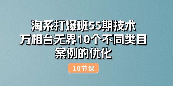 （10996期）淘系打爆班55期技术：万相台无界10个不同类目案例的优化（10节）-虫2小屋