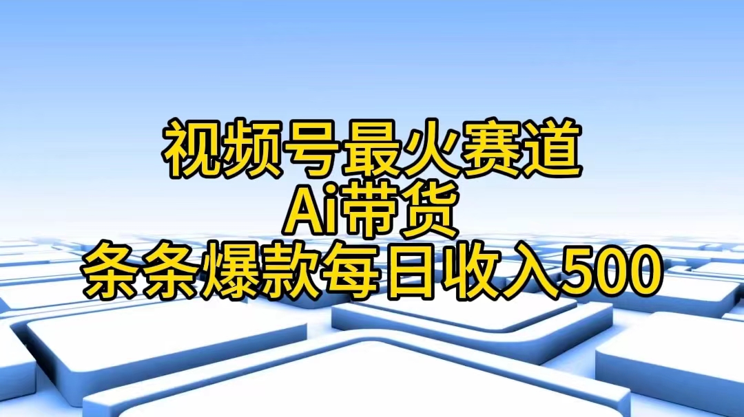 （11038期）视频号最火赛道——Ai带货条条爆款每日收入500-虫2小屋