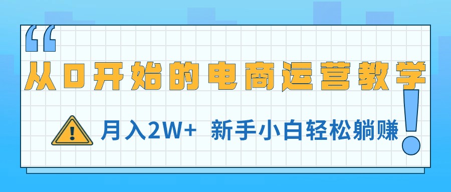 （11081期）从0开始的电商运营教学，月入2W+，新手小白轻松躺赚-虫2小屋