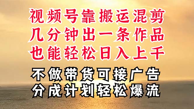 （11087期）深层揭秘视频号项目，是如何靠搬运混剪做到日入过千上万的，带你轻松爆…-虫2小屋