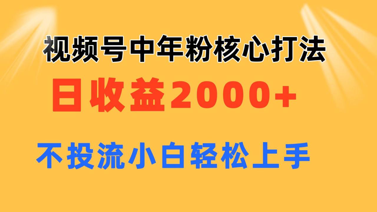 （11205期）视频号中年粉核心玩法 日收益2000+ 不投流小白轻松上手-虫2小屋