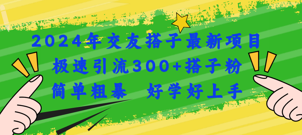 （11259期）2024年交友搭子最新项目，极速引流300+搭子粉，简单粗暴，好学好上手-虫2小屋