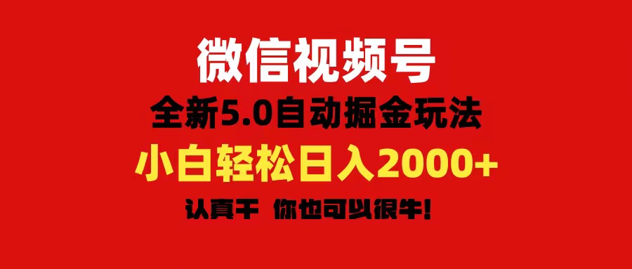 （11332期）微信视频号变现，5.0全新自动掘金玩法，日入利润2000+有手就行-虫2小屋