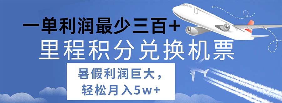（11385期）2024暑假利润空间巨大的里程积分兑换机票项目，每一单利润最少500-虫2小屋