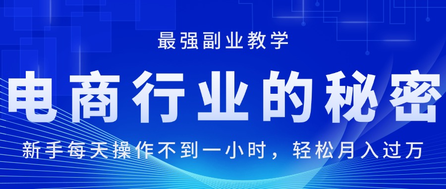 （11427期）电商行业的秘密，新手每天操作不到一小时，月入过万轻轻松松，最强副业…-虫2小屋
