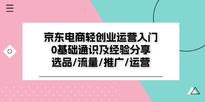 （11569期）京东电商-轻创业运营入门0基础通识及经验分享：选品/流量/推广/运营-虫2小屋