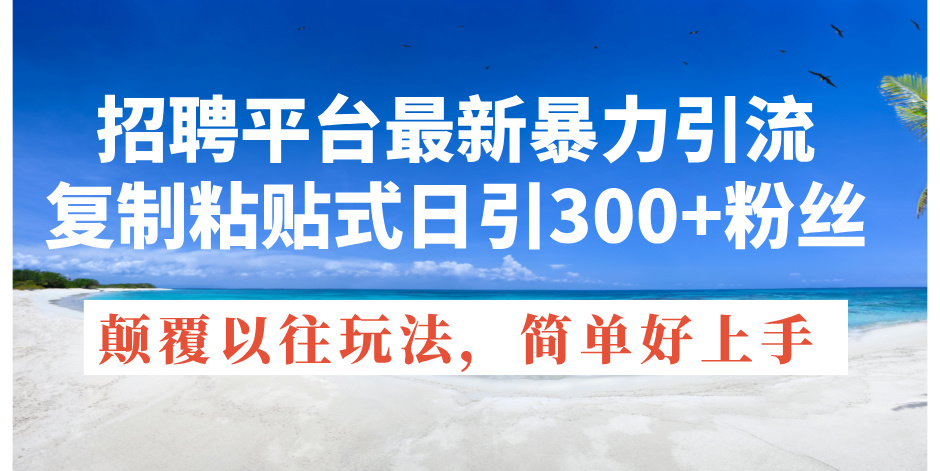 （11538期）招聘平台最新暴力引流，复制粘贴式日引300+粉丝，颠覆以往垃圾玩法，简…-虫2小屋