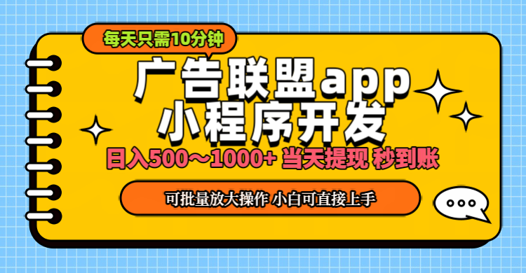 （11645期）小程序开发 广告赚钱 日入500~1000+ 小白轻松上手！-虫2小屋