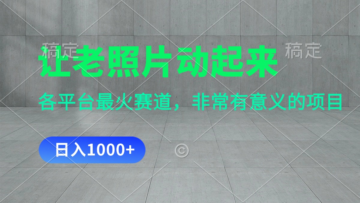 （11671期）让老照片动起来，一天变现1000+，各平台最火赛道，看完就会-虫2小屋