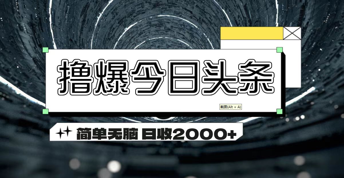 （11665期）撸爆今日头条 简单无脑操作 日收2000+-虫2小屋