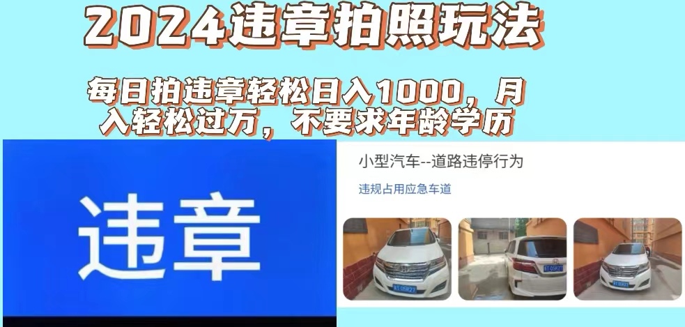 （11743期）2024违章拍照新玩法，推广躺赚+拍照赚钱双模式，日入1000+-虫2小屋
