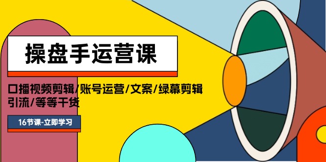 （11803期）操盘手运营课程：口播视频剪辑/账号运营/文案/绿幕剪辑/引流/干货/16节-虫2小屋