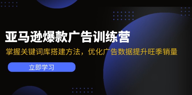 （11858期）亚马逊爆款广告训练营：掌握关键词库搭建方法，优化广告数据提升旺季销量-虫2小屋