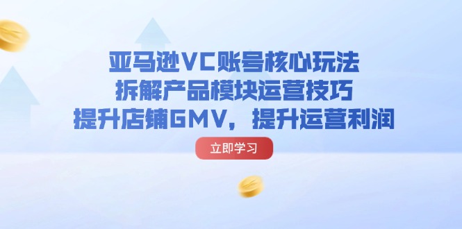 （11848期）亚马逊VC账号核心玩法，拆解产品模块运营技巧，提升店铺GMV，提升运营利润-虫2小屋