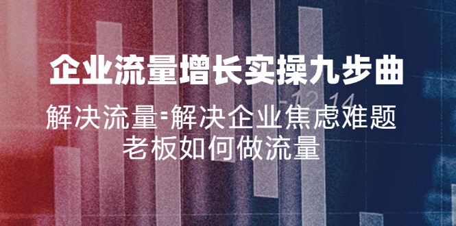 （11822期）企业流量增长实战九步曲，解决流量=解决企业焦虑难题，老板如何做流量-虫2小屋