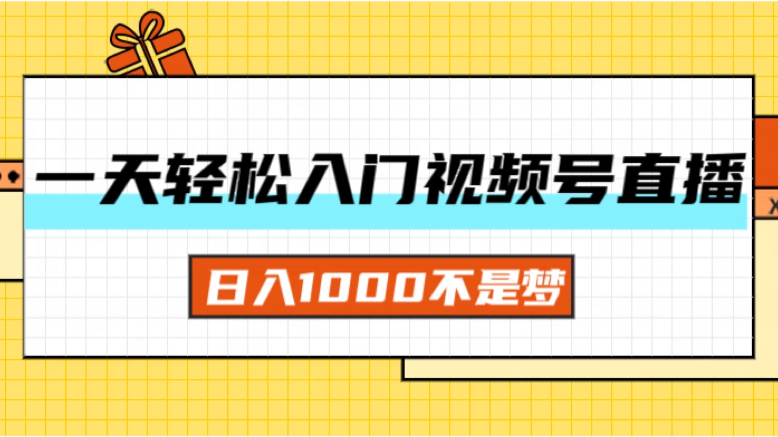 （11906期）一天入门视频号直播带货，日入1000不是梦-虫2小屋