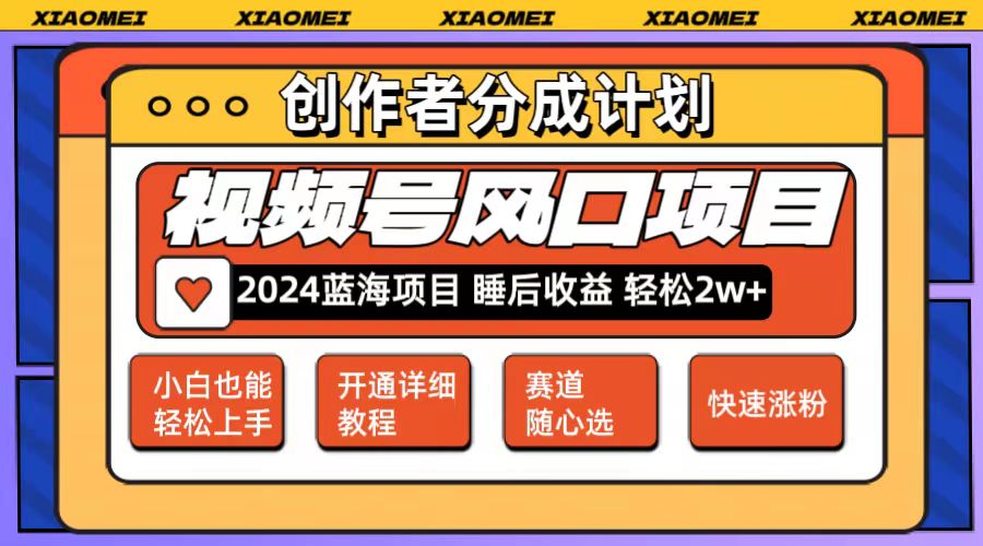 （12084期）微信视频号大风口项目 轻松月入2w+ 多赛道选择，可矩阵，玩法简单轻松上手-虫2小屋