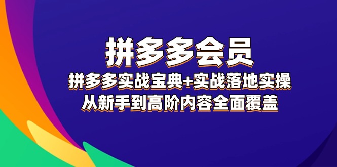 （12056期）拼多多 会员，拼多多实战宝典+实战落地实操，从新手到高阶内容全面覆盖-虫2小屋