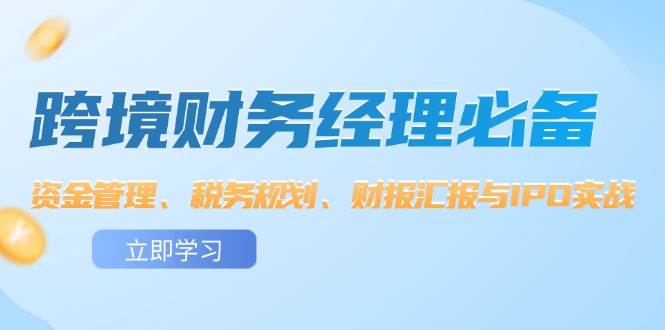 （12323期）跨境 财务经理必备：资金管理、税务规划、财报汇报与IPO实战-虫2小屋