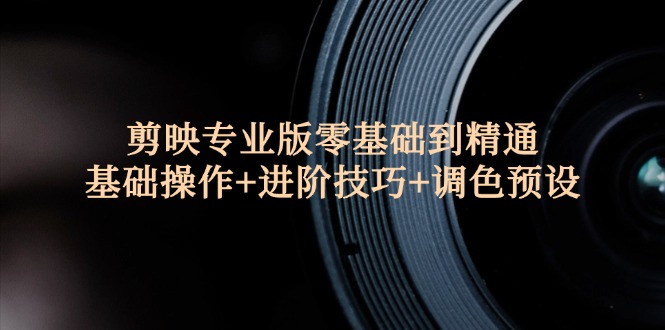 （12310期）剪映专业版零基础到精通：基础操作+进阶技巧+调色预设"-虫2小屋