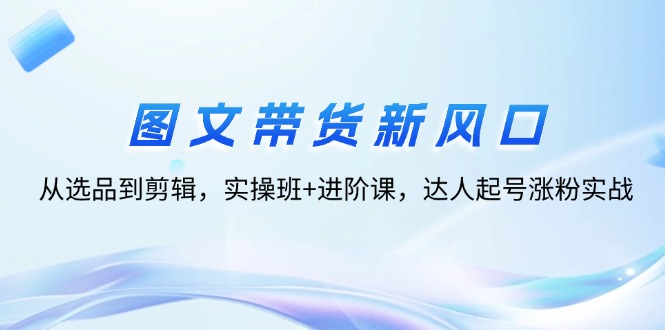 （12306期）图文带货新风口：从选品到剪辑，实操班+进阶课，达人起号涨粉实战-虫2小屋