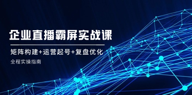 （12338期）企 业 直 播 霸 屏实战课：矩阵构建+运营起号+复盘优化，全程实操指南-虫2小屋