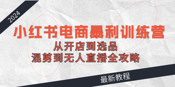 （12361期）2024小红书电商暴利训练营：从开店到选品，混剪到无人直播全攻略-虫2小屋