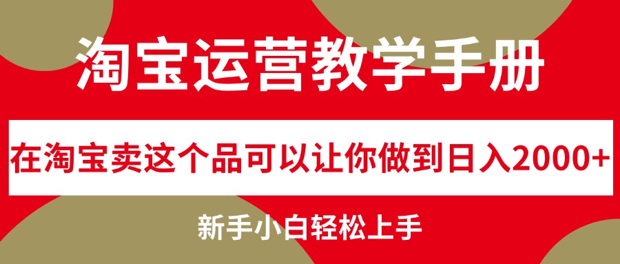 （12351期）淘宝运营教学手册，在淘宝卖这个品可以让你做到日入2000+，新手小白轻…-虫2小屋