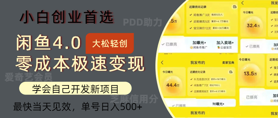 （12434期）闲鱼0成本极速变现项目，多种变现方式 单号日入500+最新玩法-虫2小屋