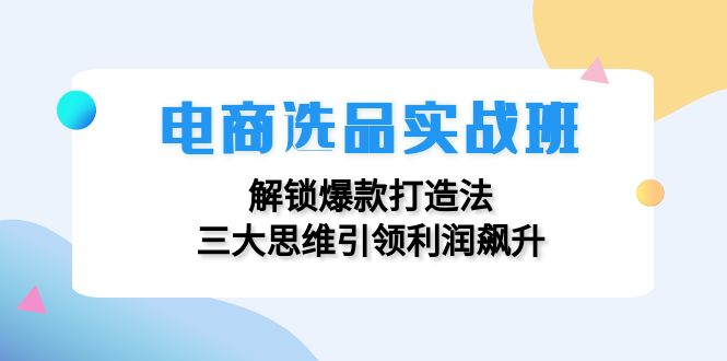 （12398期）电商选品实战班：解锁爆款打造法，三大思维引领利润飙升-虫2小屋