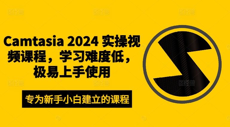 Camtasia 2024 实操视频课程，学习难度低，极易上手使用-虫2小屋