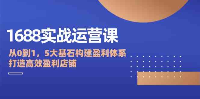 1688实战运营课：从0到1，5大基石构建盈利体系，打造高效盈利店铺-虫2小屋