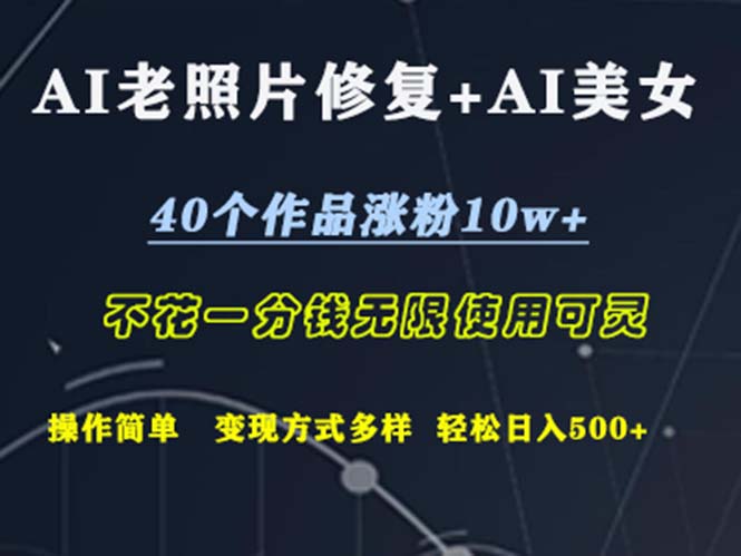 （12489期）AI老照片修复+AI美女玩发  40个作品涨粉10w+  不花一分钱使用可灵  操…-虫2小屋