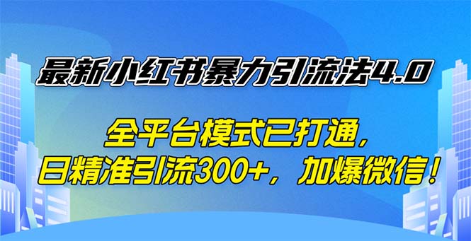 （12505期）最新小红书暴力引流法4.0， 全平台模式已打通，日精准引流300+，加爆微…-虫2小屋